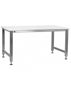 Kennedy Series Workbench, Electric Hydraulic Lift 12 Stroke with Stainless Steel Frame and Cleanroom LisStat Static Control Laminate