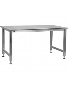 Kennedy Series Workbench, Electric Hydraulic Lift 16 Stroke with Stainless Steel Frame and Top - Round Front Edge.