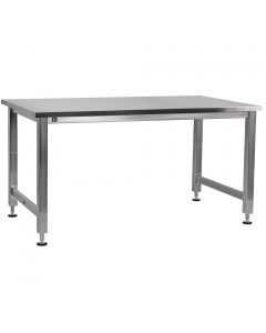 Kennedy Series Workbench, Electric Hydraulic Lift 12 Stroke with Stainless Steel Frame and Top - Square Cut Edge.