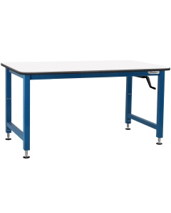 Adams Series Workbench Manual Hydraulic Lift with Formica™ Laminate Top and T-Mold Bumper Edge 12" Stroke