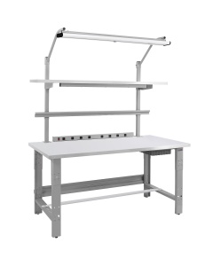 Roosevelt Series Complete Workbench Set with Stainless Steel Top - Square Cut Front Edge