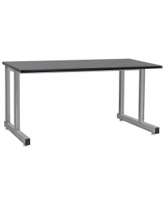 Dewey Series Workbench - Stainless Steel Frame with 1 Thick Phenolic Resin Top - Round Front Edge