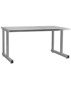 Dewey Series Workbench - Stainless Steel Frame with Stainless Steel Top - Square Cut Edges