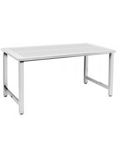 Kennedy Series Workbench, Electropolished 3/8" Perforated Stainless Steel Top - Square Cut Edge.