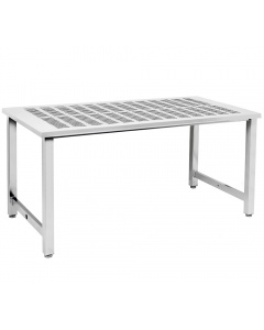 Kennedy Series Workbench, Electropolished Perforated 3/8" x 3" Slots Stainless Steel Top - Square Cut Edge.