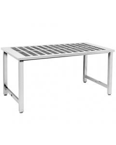 Kennedy Series Workbench, Electropolished Perforated 1" x 3" Slots Stainless Steel Top - Square Cut Edge.