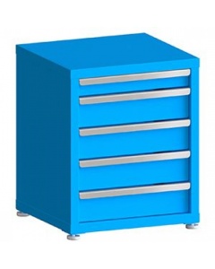100# Capacity Drawer Cabinet, 3",5",5",5",5" drawers, 27" H x 22" W x 21" D