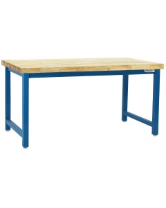 Kennedy Series Workbench with Lacquered 100% Solid Butcher Block Hardwood 1 3/4" Thick Top - Square Cut Edge