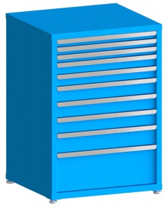 100# Capacity Drawer Cabinet, 2",2",2",3",3",4",4",4",5",10" drawers, 43" H x 30" W x 28" D