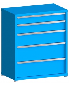100# Capacity Drawer Cabinet, 5",6",8",10",10" drawers, 43" H x 36" W x 21" D