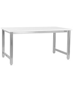 Kennedy Series Workbench, Stainless Steel Frame with Cleanroom Laminate Top - Round Front Edge.