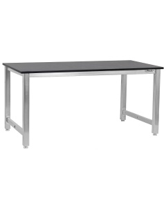 Dewey Series Workbench - Stainless Steel Frame with 3/4 Thick Phenolic Resin Top - Square Cut Edge