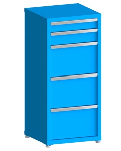 100# Capacity Drawer Cabinet, 4",5",12",12",12" drawers, 49" H x 22" W x 21" D