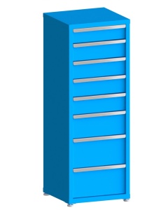 100# Capacity Drawer Cabinet, 5",6",6",6",6",8",10",10" drawers, 61" H x 22" W x 21" D