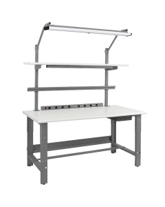 Roosevelt Series Complete Workbench Set with Cleanroom Laminate Top and Round Front Edge.