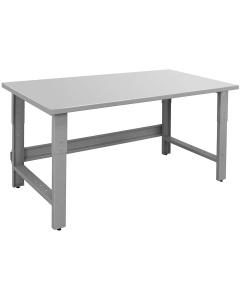 Roosevelt Series Workbench with 14-gauge Painted Steel Top - Square Cut Front Edge