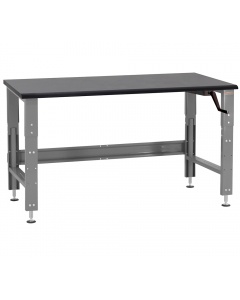 Roosevelt Series Workbench - Crank Hydraulic 12” Height Adjustment. 1" Thick Phenolic Resin Top And Round Front Edge.