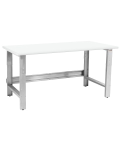 Roosevelt Series Workbench Stainless Steel Frame with 1.125" Thick Top Formica™ Plastic Laminate and Round Front Edge