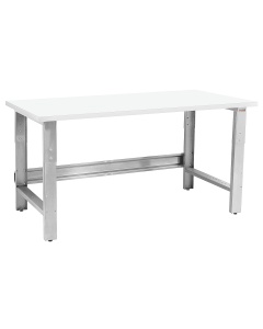 Roosevelt Series Workbench Stainless Steel Frame with 1-1/8" Thick Top Formica™ Plastic Laminate and Square Cut Edge