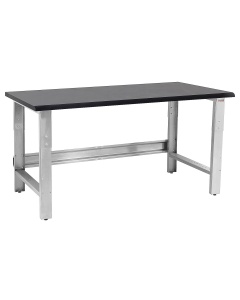 Roosevelt Series Workbench Stainless Steel Frame with 1" Thick Phenolic Resin Top - Round Front Edge