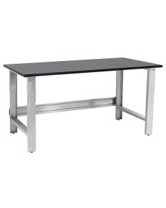 Roosevelt Series Workbench Stainless Steel Frame with 3/4" Thick Phenolic Resin Top - Round Front Edge