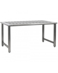 Kennedy Series Workbench, Perforated 3/8" x 3" Slots Stainless Steel Top - Radiused Front Edge.