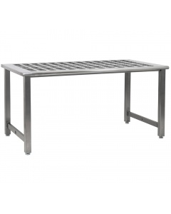 Kennedy Series Workbench, Perforated 1" x 3" Slots Stainless Steel Top - Radiused Front Edge.