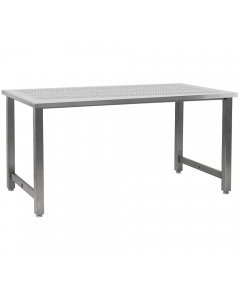 Kennedy Series Workbench, 3/8" Perforated Stainless Steel Top - Square Cut Edge.