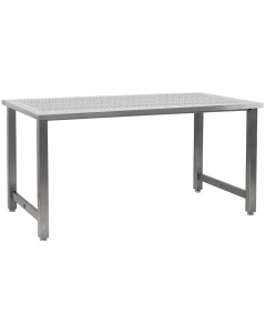 Kennedy Series Workbench, 1/2" Perforated Stainless Steel Top - Square Cut Edge.