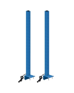 Single Sided Slotted Upright with Power Plug in Each Upright, Set of Two. (For Butcherblock)